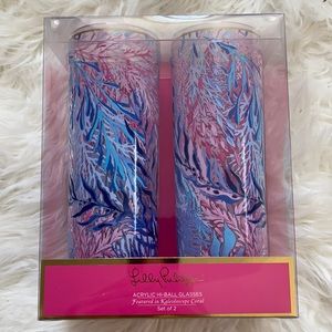 New acrylic high ball glass set Lilly Pulitzer